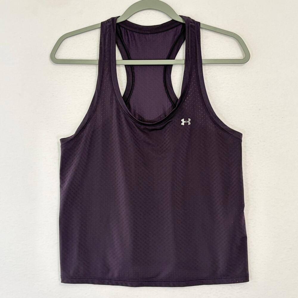 Under Armour Tank Top Womens Medium Purple Scoop Neck Racerback